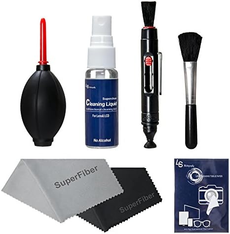LS Photography Photo Camera Cleaning Kit Cleaning Set for DSLR Cameras, Lens and Sensitive Electronics, SuperFiber Cleaning Cloth, LGG154