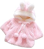 Baby Girl Fur Winter Warm Coat Cloak Jacket Thick Warm Clothes 12-18Months Pink