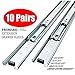 10 Pack Promark 3-Section 100 LB Capacity Full Extension Ball Bearing Side Mount Drawer Slides (20 Inches)
