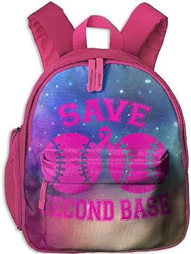 Save Second Base Breast Cancer Classic School Backpack Bookbag Schoolbag For Kids