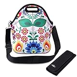 Lunch bag, ASILA Neoprene Reusable Lightweight Washable Insulated Lunch Tote/Lunch Box/Cooler Bag for Women, Adults, Kids, Girls with Shoulder Strap&Zip Closure (LLBB1005)