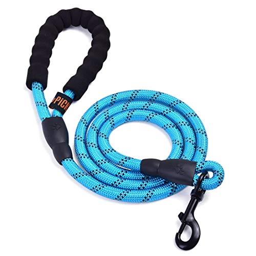 Rope Dog Lead with Soft Padded Handle and High Reflective Threads, 5FT