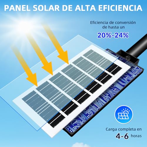 FASENZA Lámpara Solar Exterior: 5000 Lumens 6500K, 144 LED, Batería 5000mAh, IP65, 160° Ángulo, Instalación Sin Cables, Carga 6h/Iluminación 12h, Garantía 2 Años para Jardín Patio Garaje, 2 Paquetes