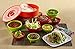 IMUSA USA Plastic Salsa Dishes 3-Piece, Red, Orange, Green
