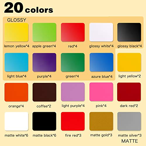 SGHUO 75 Sheets Permanent Vinyl Sheets for Cricut, 12" x 12", Adhesive