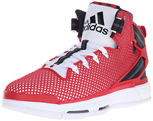 adidas Performance Men's D Rose 6 Boost Basketball,White/Scarlet/Black,12 M US