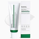 RAVIEL] Green Derma Double Cica Cream – Calming & Hydrating Moisturizer for Redness-Prone Skin and Barrier Support, Korean Skincare for All Skin Types, 50ml 1.7 fl oz