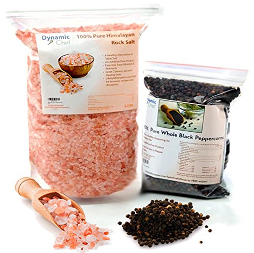 Pure Himalayan Salt, Fine, by Dynamic Chef, Fine Pink Salt, Essential Trace Minerals, Plus RECIPE EBOOK (Fine) 1 lb, 450 g bag