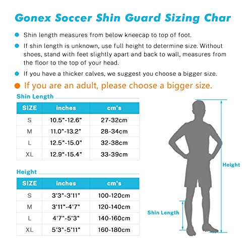 image for Gonex Soccer Shin Guards for Kids Adult, Youth Boys Girls Shin Guards 