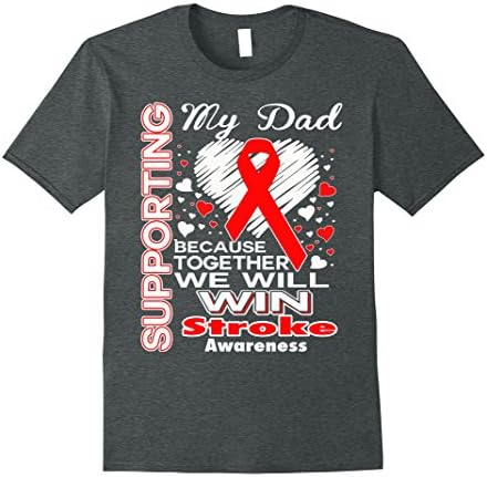 Men's Supporting My Dad - Stroke Awareness shirt Small Dark Heather