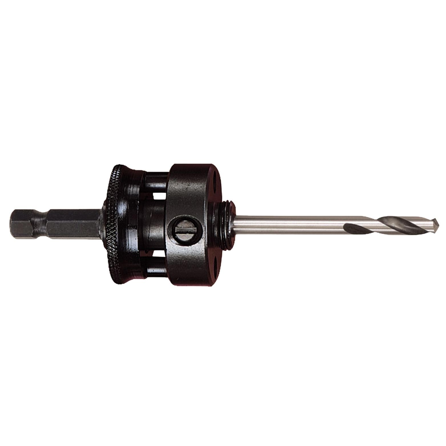 Starrett A10E Hole Saws Arbor - 32-210mm Quick Hitch Screw Thread Hex Shank Arbor with 6.35mm High Speed Pilot Drill Bit - Quick Change Mandrel