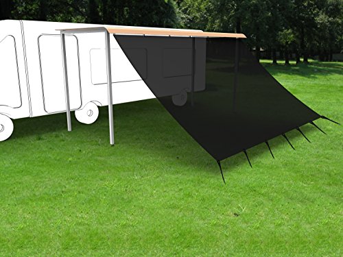 Shatex RV Awning Shade with 90% Privacy Screen Free Kit 8' x 15', Black