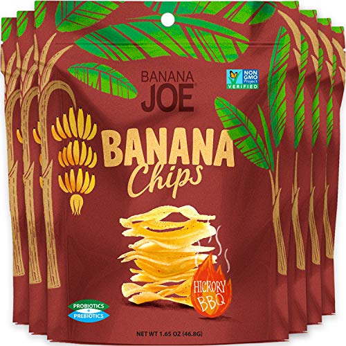Banana Chips Dried Bananas Gluten Free Chips (Hickory BBQ) Dehydrated