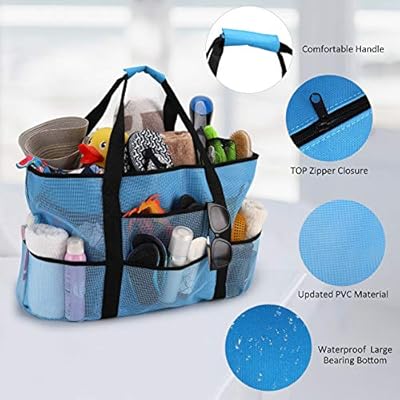 Beach Bag, Extra Large Beach Bags for Women Waterproof Sandproof, Mesh Beach Tote Bags Pool Bag Beach Essentials