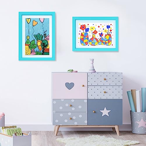 DSYSMIN Kids Art frame,Kids artwork frames changeable,Sank kids art frames,changeable artwork frames kids,art frames A4 Picture for Children Art Projects Home Office Drawing Storage(Blue)