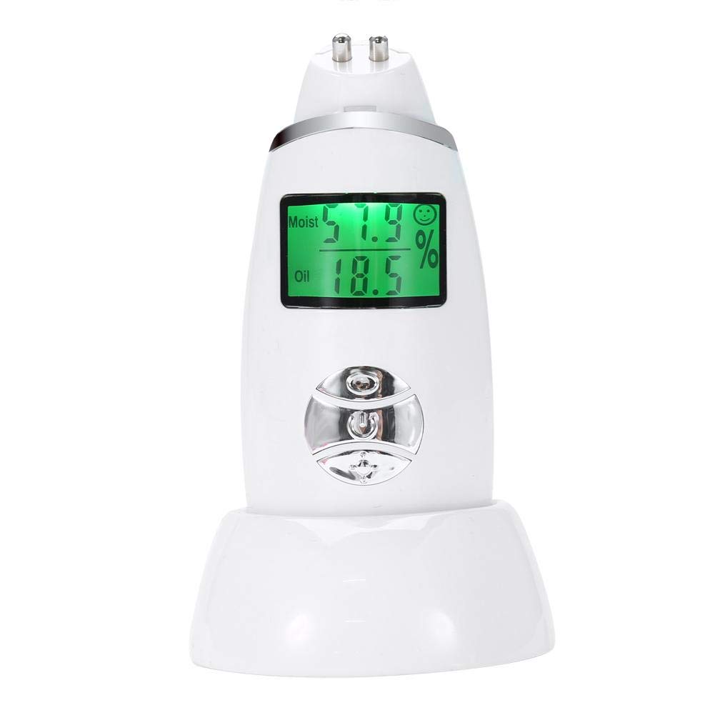 Skin Moisture Monitor Digital Oil Analyzer Tester Pen with LCD Display for Home, Traveling, Beauty Salon (White)