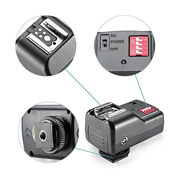 Neewer 16 Kanal Wireless FM Speedlite Funkauslöser mit 2,5 mm PC Empfänger für Speedlite Einheiten mit Blitzschuh – Bild 5