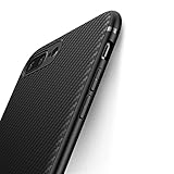 iCOCEN iPhone 7 Plus Case iPhone 8 Plus Case [Carbon Fiber Texture Design] Durable Light Shockproof Cover Full Protective Slim Fit Shell Soft TPU Silicone Bumper Case for iPhone 7/8 Plus 2017 Black