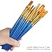 BOSOBO Paint Brush Sets, 6 Pack 60 Pcs Pointed-Round Tip Paintbrushes Nylon Hair Artist Acrylic Paint Brushes for Acrylic Watercolor Oil, Face Art, Model, Miniature Detailing & Rock Painting, Blue