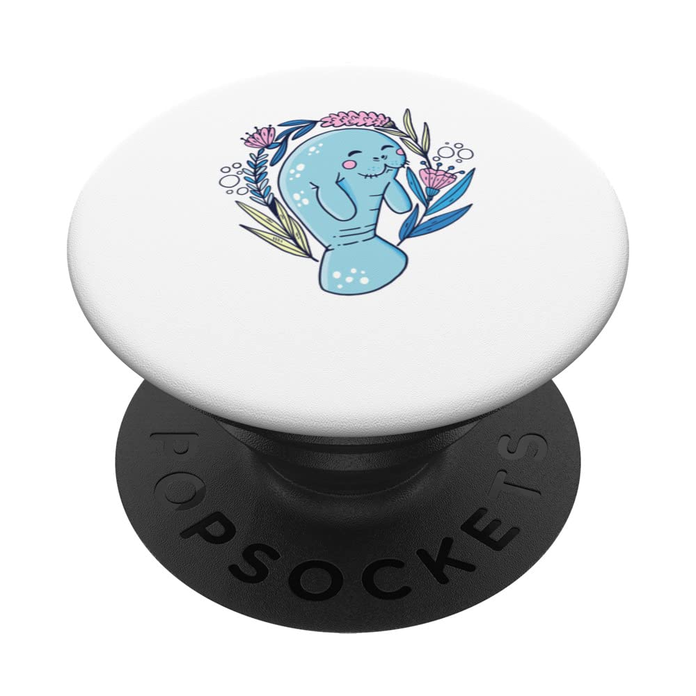 Floating Potato manatee marine life PopSockets Swappable PopGrip