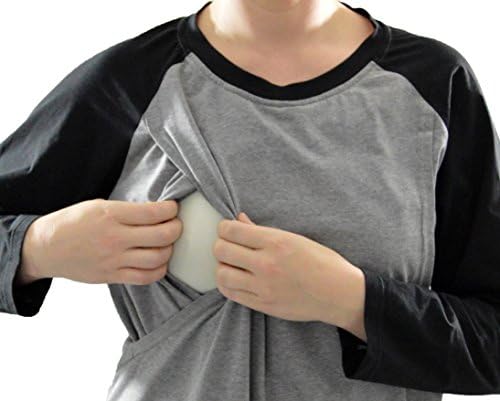 Women's Breastfeeding and Nursing Top Tee Baseball T-shirt (Extra Large)