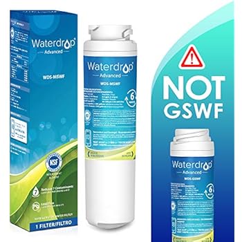 Waterdrop NSF 53&42 Certified Refrigerator Water Filter, Compatible with GE MSWF, 101820A, 101821B, 101821-B, Advanced