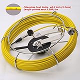 GooQee Sewer Drain Sewer Pipe Video Inspection Camera 100ft Fiberglass Push Cable Ã˜0.2inch Mounted with Stainless Steel Wheel Replacement of PIC001 PIC003 fits GooQee Camera Ã˜0.9inch only (30m)