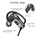 PECHAM Bluetooth Headphones with Microphone, Wireless Sweatproof Sports Earphones with Ear Hooks for Gym Running, Waterproof HD Sound with Bass, Noise Reduction Earbuds for IPhone Android Smartphones