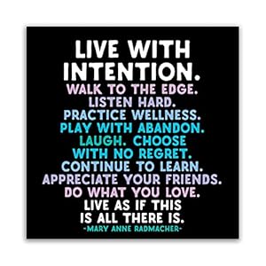 Quotable Live with intention: Radmache Magnet