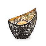 2er-Set-Teelichthalter-Metall-Gold-Schwarz-11cm-145cm-Design-Kerzenhalter