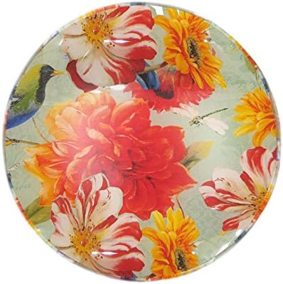 The Jay Companies Notions Jade Garden Round Glass Bowl, Multicolor