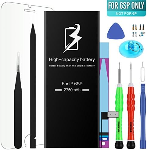 High Energy Li-ion Battery Model iPhone 6S Plus - With Repair Tool Kits &amp; Instructions - High-Capacity 2750 mAh 0 Cycle Replacement Batter - 1 Year Warranty