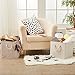 EZOWare Foldable Fabric Storage Bin with Cotton Rope Handle, Collapsible Resistant Basket Box Organizer for Nursery, Closet, and More (Set of 2, Beige)