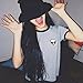 Women Hipster Harajuku Cute Stripe Short Sleeve Top Tee Alien Tshirt (M, Grey)