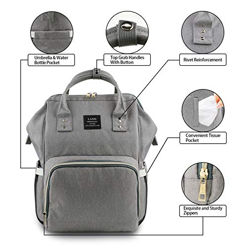 land baby diaper bag large capacity mommy backpack baby nappy tote bags