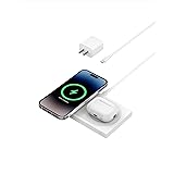 Belkin BoostCharge Pro 2-in-1 Wireless Charging Pad with MagSafe 15W, Fast Charging iPhone Charger Compatible with iPhone 14,