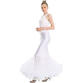 Women's Mermaid Fishtail Crinoline Petticoat Floor Length Wedding Underskirt Trumpet Crinoline for Mermaid Wedding Dress