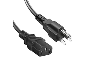 JSons Power Cord (1.5m/5ft, 1-Pack) 3 Prong (NEMA 5-15P to C13) 10A 125V 18AWG, Replacement Power Cord for Computer, TV Monit