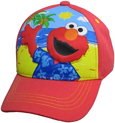 Sesame Street Elmo on the beach Red Baseball Cap – Boys’ Size 4-14 [6014]