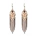JQUEEN Gorgeous Black Long Tassel Crystal Women's Bohemian Dangle Earrings for Women Prom Wedding Party