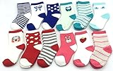 LUXEHOME (YR1602) Baby Toddler Cartoon Cotton Socks,12 Pairs per Package (M 1-3 Years)