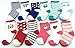 LUXEHOME (YR1602) Baby Toddler Cartoon Cotton Socks,12 Pairs per Package (M 1-3 Years)