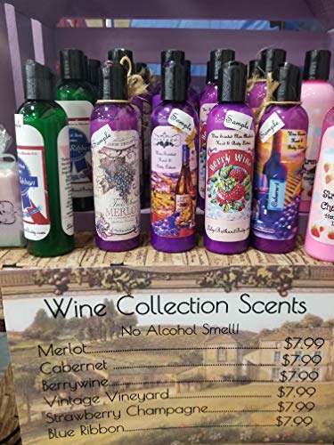 VINTAGE VINEYARD WINE SCENTED INFUSED WITH SHEA OIL AND RICE BRAN 4OZ HAND AND BODY LOTION NON ALCOHOLIC SCENT IS BASED OFF OF THE GRAPE RIPENESS AS ALWAYS FREE SHIPPING!
