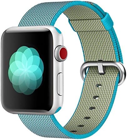 Tentan Woven Nylon Strap Replacement Nylon Band for Apple Watch Band (42mm Scuba blue)