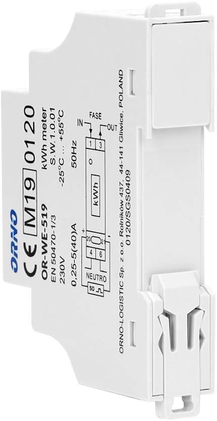 Orno Electric Meter Power Meter Wattmeter Digital 230V 5(40) A White - Image 3