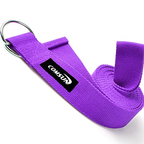 Yoga Strap, Comsun 8 ft Yoga Mat Strap for Stretching Holding Pose Cotton Purple