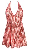 Danify Women's One Piece Plus Size halter Swimdress Cover Up Bathing Suits