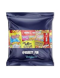 Bolsa con golosinas de fiesta variadas de Skittles, Swedish Fish, Nerds, Haribo, Gummy, Sour Patch, Twizzlers, Life Savers, Starbutst, Mike and Ike, Custom Varietea Peppermints y más. Peso neto.