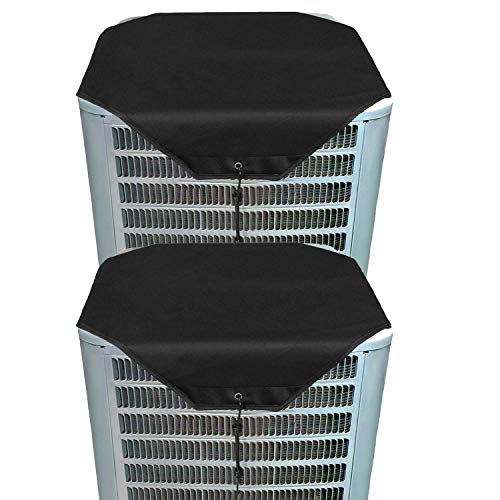 RZMAYIS Ac Unit Cover - Winter Conditioner Top Air Conditioner Leaf Guard Air Conditioner Cover for Outside Units (2 pcs Black Oxford, 36" X 36") - Thumbnail 6
