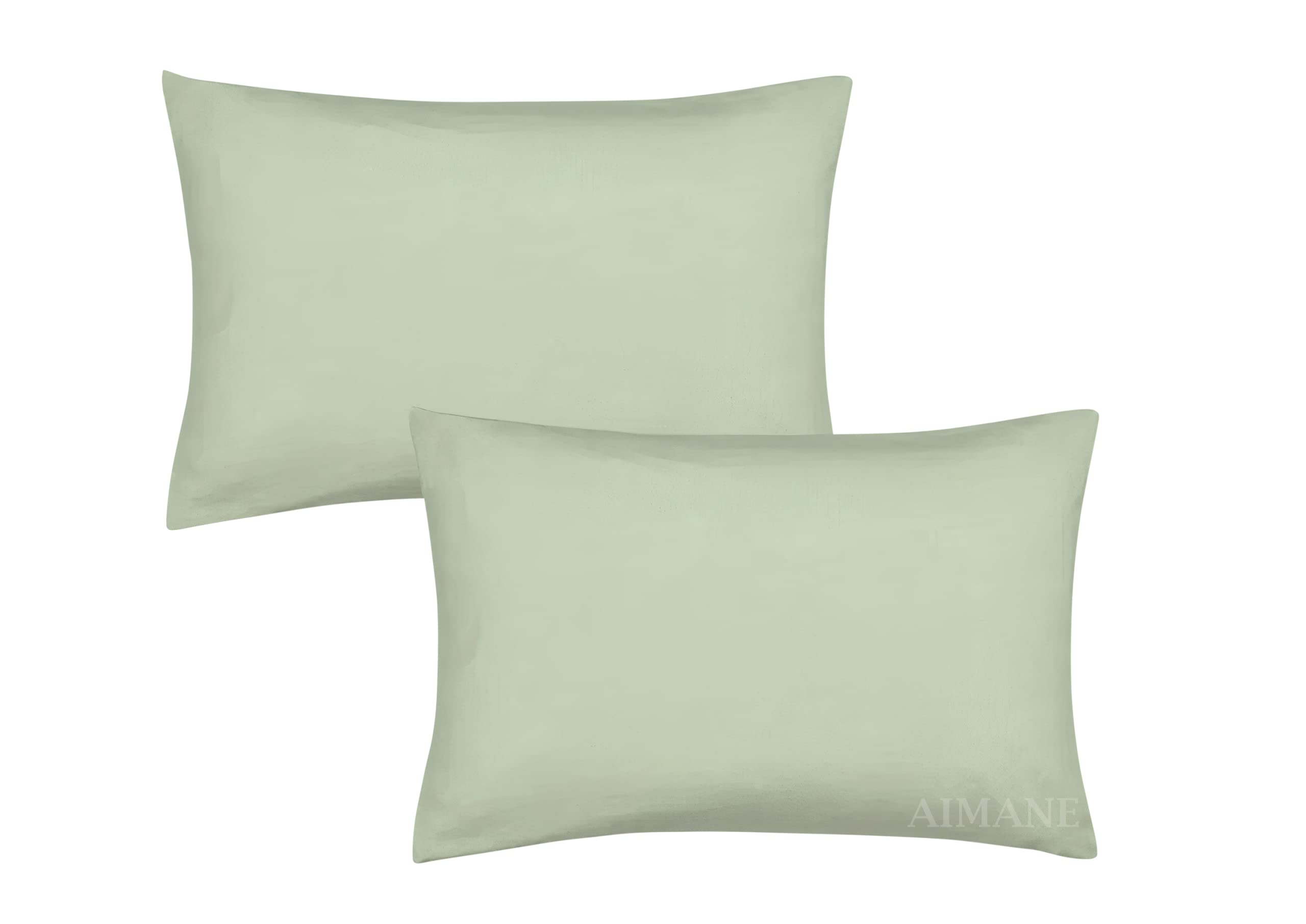 AIMANE® Percale Pair of Housewife Pillowcases 50 x 75 CM Polycotton Easy Care Plain Dyed Pillowcases Envelope Closure (Duck Egg, Housewife Pillowcases)